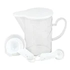 with 8 spoons and white lid custom color 50oz 1.45L transparent measuring pitcher