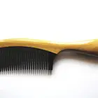 Black Hair Sandalwood Hair Comb Handmade No Static Black Buffalo Horn Hair Comb With Green Sandalwood Handle Rounded