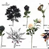 ISEVIAN Holiday Decoration Flowers Wholesale Funeral Black and Brown Silk Rose Artificial flower Black for sale
