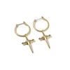 silver latest fashion gold cross hoop drop earring for girls