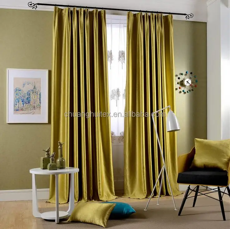 100% Polyester Blackout Luxury Curtains and Drapes European Style