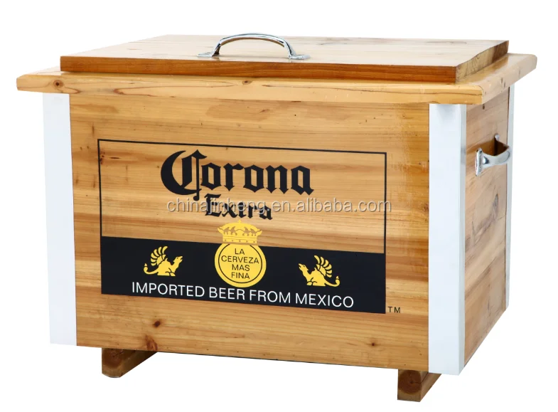 picnic wooden cooler box ice chest cooler box