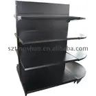 Boutique display wooden bread shelf price of supermarket shelves beauty products Racks back wire double side red color