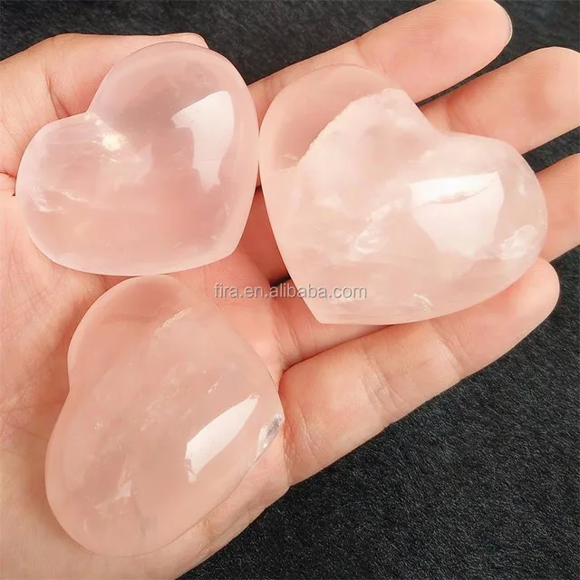 beautiful rose quartz crystal heart-shaped crystal holiday gift