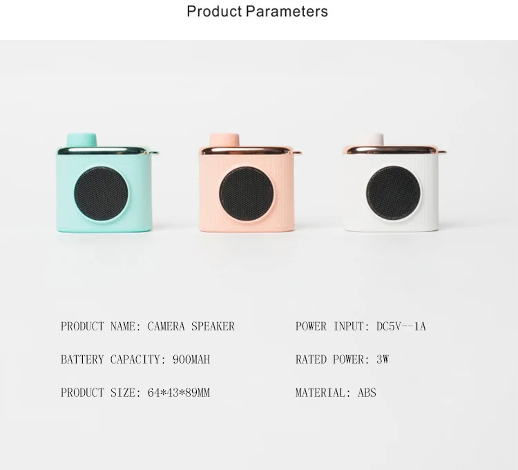 Creative retro camera mini speaker outdoor portable mobile phone wireless blue the tooth speaker - ANKUX.COM