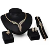 Women African Fashion Jewelry Sets Willow Leaf Luxury Saudi 18K Gold Plated Dubai Crystal Wedding Gift Bridal Jewelry Set
