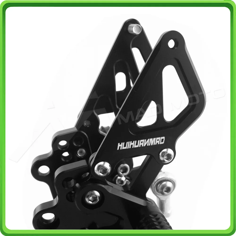 Motorcycle Adjustable Rearsets Rear set sets Foot Rest Pegs Pedal For KAWASAKI NINJA 300 Z300 2013 2014 2015 2016 2017 Black (7)