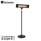 Factory Direct Supplier IP44 Approved Scientec Remote Control Tip-over Safety Switch Stainless Steel Stand Patio Heater