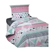 100% Polyester 65gsm 3 Pcs Stripe Pattern Disperse Printed Microfiber Duvet Cover for Bed Sets