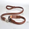 wholesale high quality leather dog leash and collar set