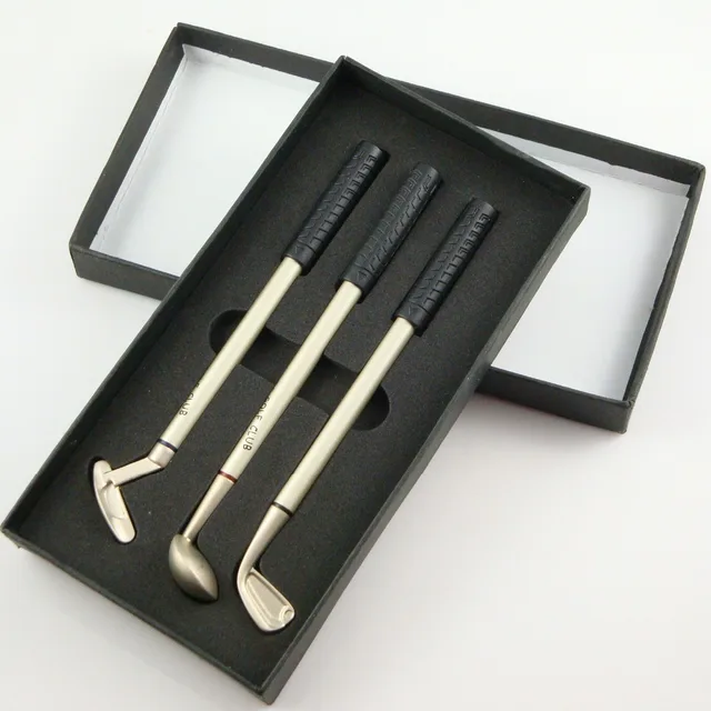 3 pcs 3 color pens in gift box golf pen set high quality heavy
