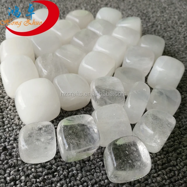 high quality natural white crystal tumbled polished gemstones