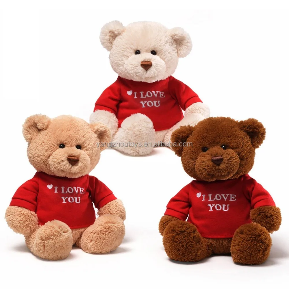 China Factory I Love You Plush Teddy Bear Customized Light Brown Teddy