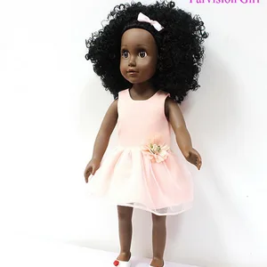 18 inch african american vinyl black girl dolls with dress