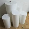 White Acrylic Party Round Plinths, Acrylic Cylinder Pedestals Display Platform