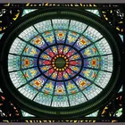 Round stained glass skylight tempered laminated glass