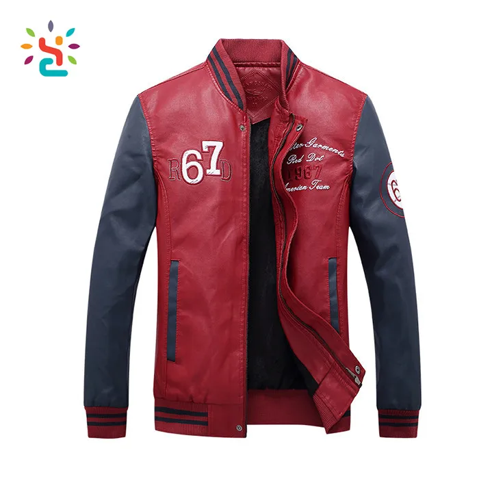 New design leather jackets custom embroidery motorcycle men's coat Popular Style faux fur red jacket factory in guangzhou
New design leather jackets custom embroidery motorcycle men's coat Popular Style faux fur red jacket factory in guangzhou