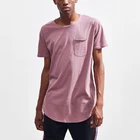 OEM basic longline curved hem t shirts wholesale mens blank scoop neck t shirt