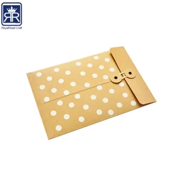 promotional business gift brown kraft paper envelope with string