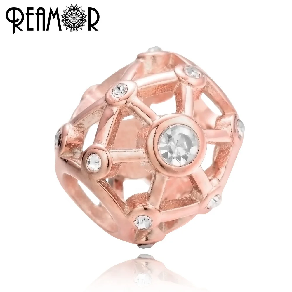 REAMOR Luxury Plating Rose Gold Hollow Beads 5mm Hole Crystal Charm Beads for Women Bracelets DIY Jewelry Making Accessories
REAMOR Luxury Plating Rose Gold Hollow Beads 5mm Hole Crystal Charm Beads for Women Bracelets DIY Jewelry Making Accessories