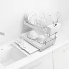 Fashionable Double Layers Home Organization Kitchen Rack Collapsible Dishes Knife Fork Holder Dish Drainer