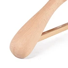Set Wooden Hanger Set Luxury Heavy Duty Beech Wood Natural Color Clothes Hanger Set Customized
