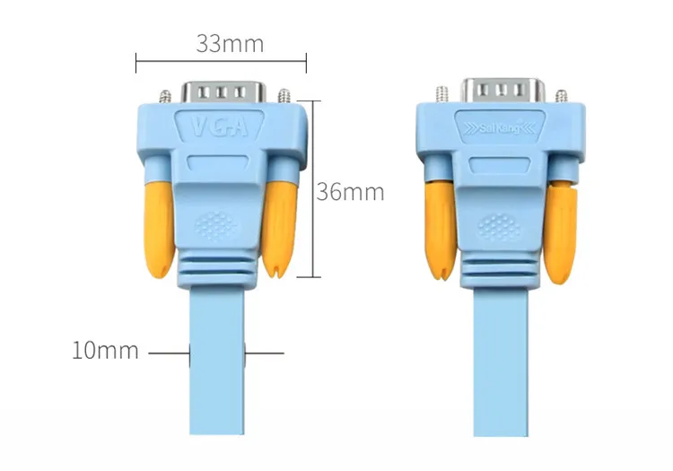 Saikang VGA Cable Male to Male HD 15P Copper Blue Monitor 0.3m 0.5m 5m 10m 30m - ANKUX.COM