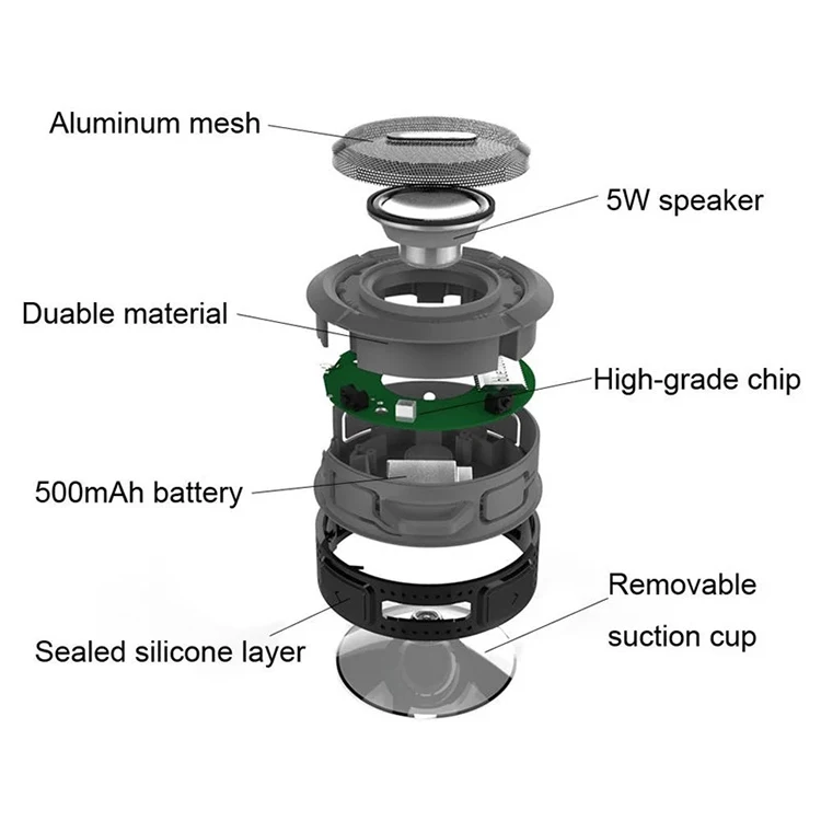 Amazon 2019 Trending Products Wireless Car Bluetooth Speaker Outdoor Sport Portable C6 Waterproof shower Speakerwith suction cup - ANKUX.COM