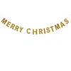 christmas decoration Gold Glitter Bunting Banners Paper Hanging Garland Door Wall for Home Office Party Supplies