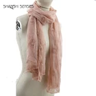 Women polyester flower embroidered pink twill scarf