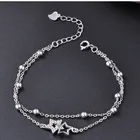 925 Sterling Silver Bracelet pentagram Adjustable Link Crystals ,Jewelry Gift for Women Girls
