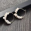 Fashion 925 Sterling Silver Hoop Earrings Fresh Water Pearl Dangle Earrings Jewelry 2019 For Women Gift