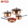 8 Pcs Aluminum Pressed Copper Ceramic Non Stick Coating Cooking Pot Cookware Sets Kitchen