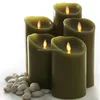 Real wax round pillar flameless moving flicker led candle with high quantity