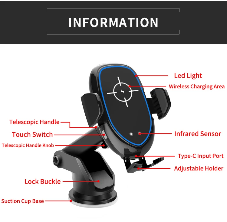 2018 Autolion chargeur RAPIDE noir et rouge 10 W 7.5 W 5 W simple bobine de chargeur sans fil de voiture - ANKUX Tech Co., Ltd