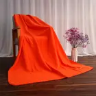 Solid polar fleece blanket with embroidery logo
