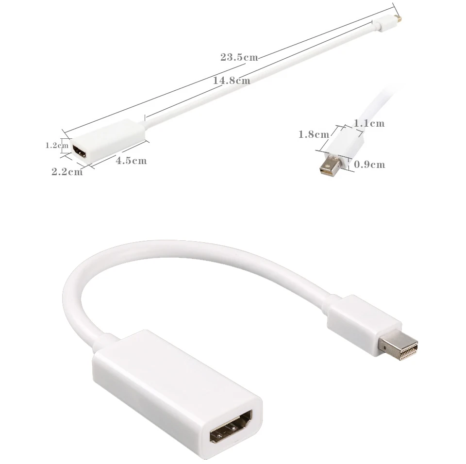 Mini DP to HDMI Adapter Cable Mini DisplayPort Thunderbolt Port Converter for Macbook Pro Air Projector Camera TV PC  (11)