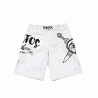 Wholesale blank men spandex white cheap mma shorts