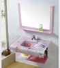 Fashion European hand wash basin tempered glass basin cheap bathroom vanity sets wall mounted glass acrylic basin