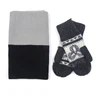 Fashion two colors knitted jacquard christmas hat and scarf & gloves sets