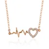 44525 Xuping fashion newest design women jewelry rose gold heart necklace