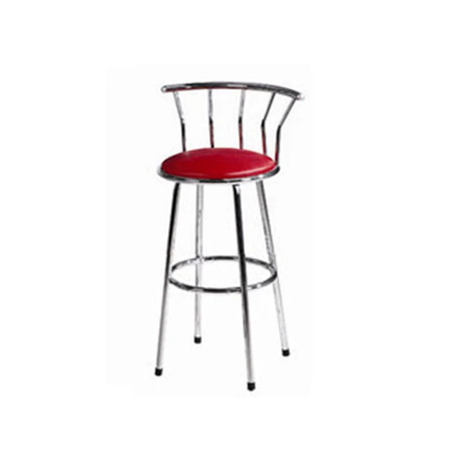 XQ-540 Modern PU Seat Dining or Leisure Cheap Metal Bar Stool with Four Legs and Backrest