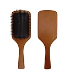Wholesale natural wooden custom logo nylon cushion paddle hair brush