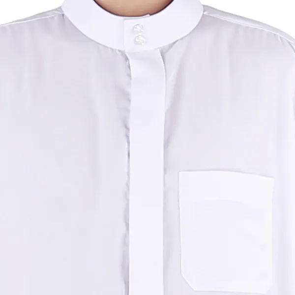 Long Sleeve White Arab Robes Islamic Mens Thobe Qatar Muslim White Robe