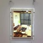 A1 A2 A3 A4 Magnetic Cable Hanging Display systems Acrylic wall mounted Led Light box pockets