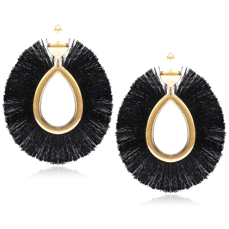 Fashion Jewelry Geometric Vintage Big Black Fringe Boho Tassel Earrings For Women, Custom color
Fashion Jewelry Geometric Vintage Big Black Fringe Boho Tassel Earrings For Women, Custom color