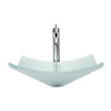 Made in China Modern Mini Square Frosted Glass Vessel Bathroom Sink