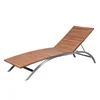 Quality products teak wood stainless steel lounge chair
