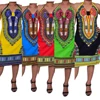 SASMR8229 ethnic styles fashion totem designs halter neck backless sexy women traditional african dress