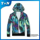 Custom made all over sublimation printing mans polyester spandex hoodies